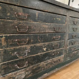 Wooden printing marble and cast iron top