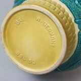 Vase en céramique turquoise de secours jaune