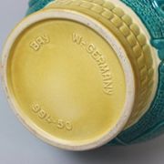 Vase en céramique turquoise de secours jaune