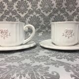 Fine earthenware set head-to-head cups heart tray
