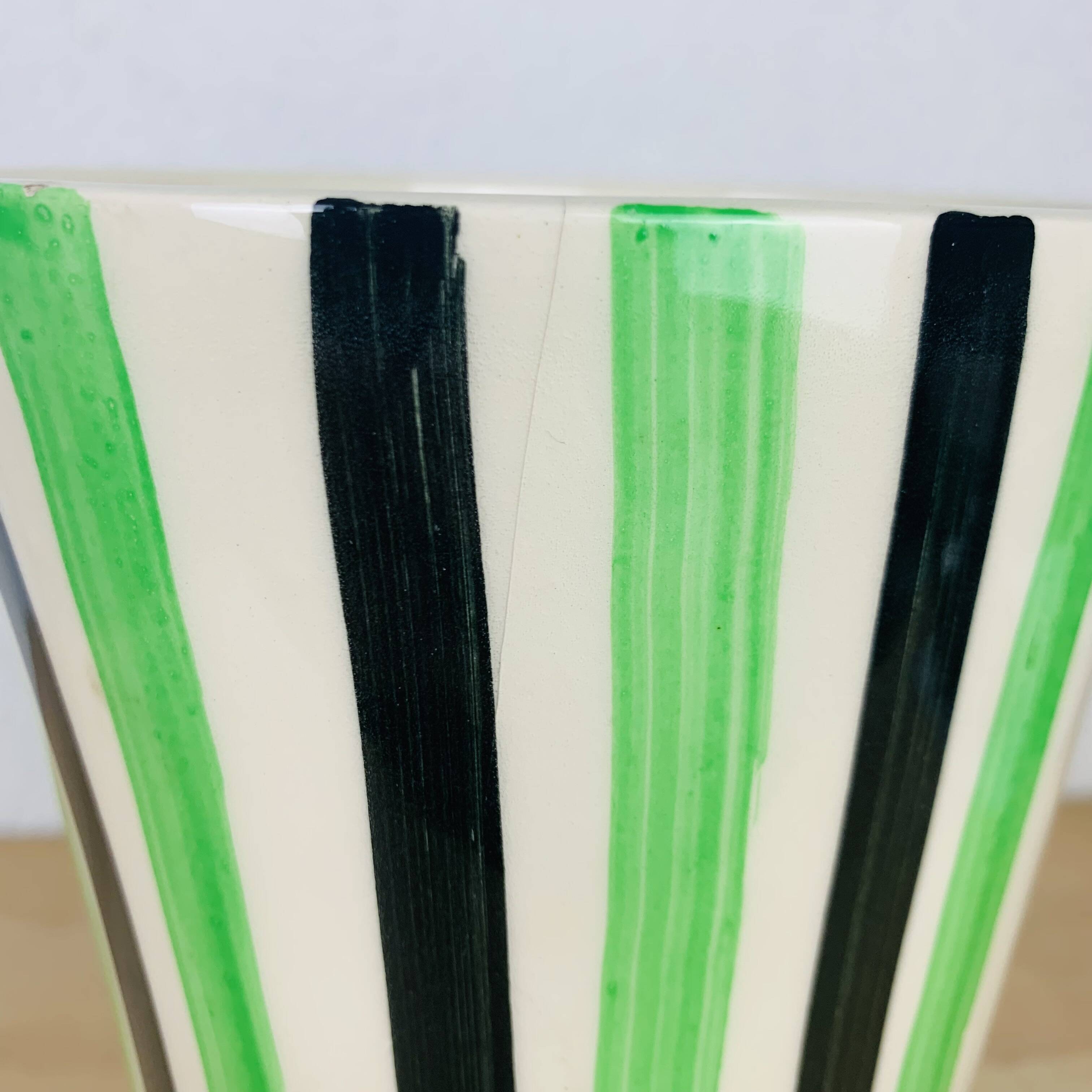 50s ceramic vase with Saint Clément stripes