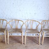 Scandinavian CH24 Wishbone chairs by Hans Wegner for Carl Hansen