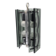 Green-grey glass and chrome metal suspension, in the style of Fontana Arte.