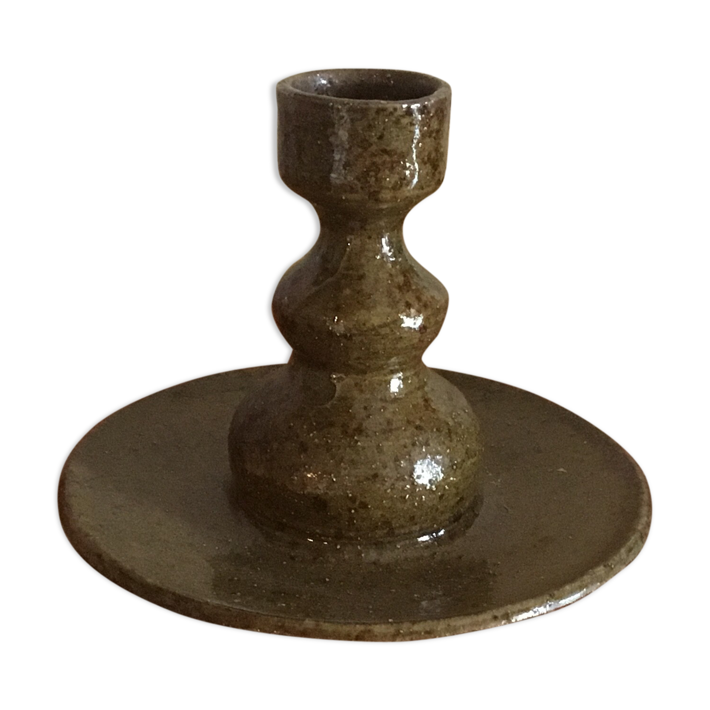 Candlestick enamelled stoneware