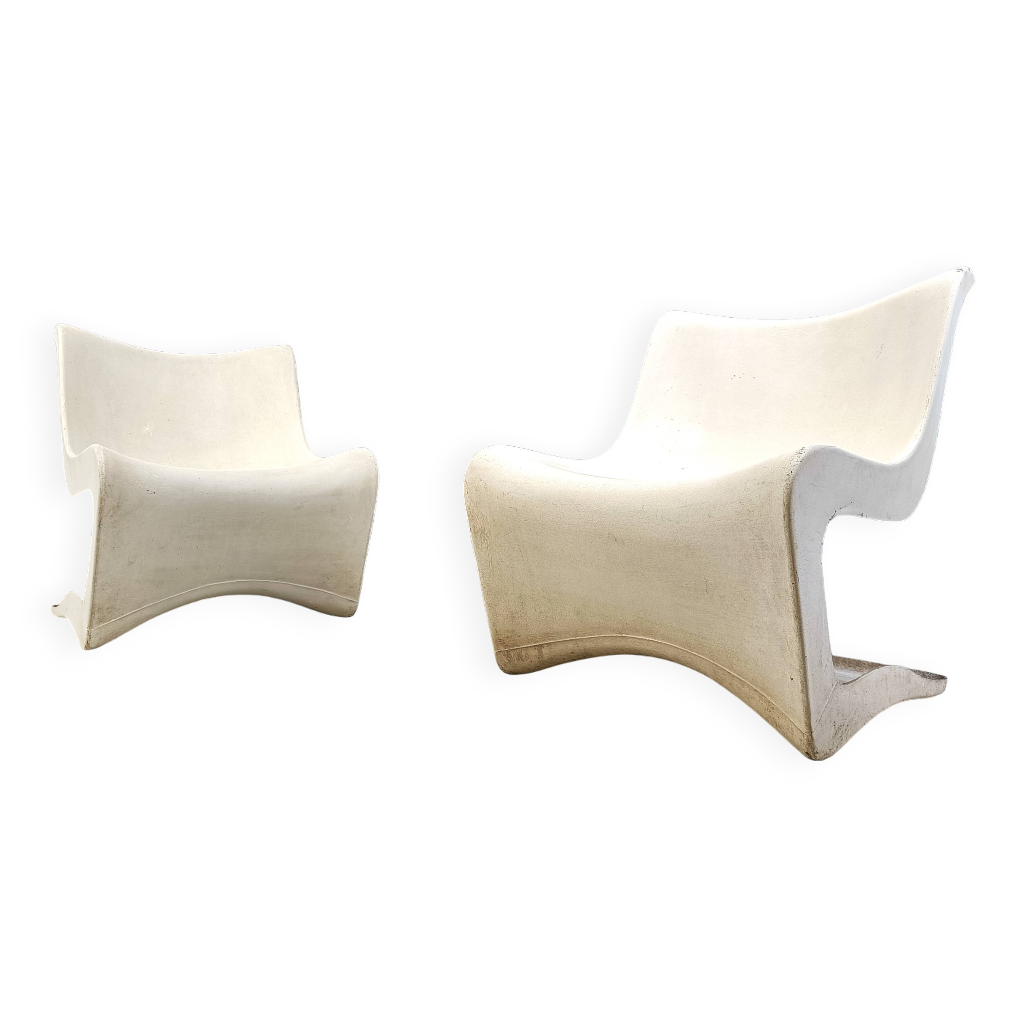 Pair of Silène lounge chairs by M. Borgnat for Clairitex, 1960s