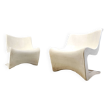 Pair of Silène lounge chairs by M. Borgnat for Clairitex, 1960s