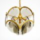 60s large brass ceiling chandelier with large round glass plates