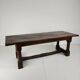 Solid English oak dining table – 20th century with beautiful grain & patina