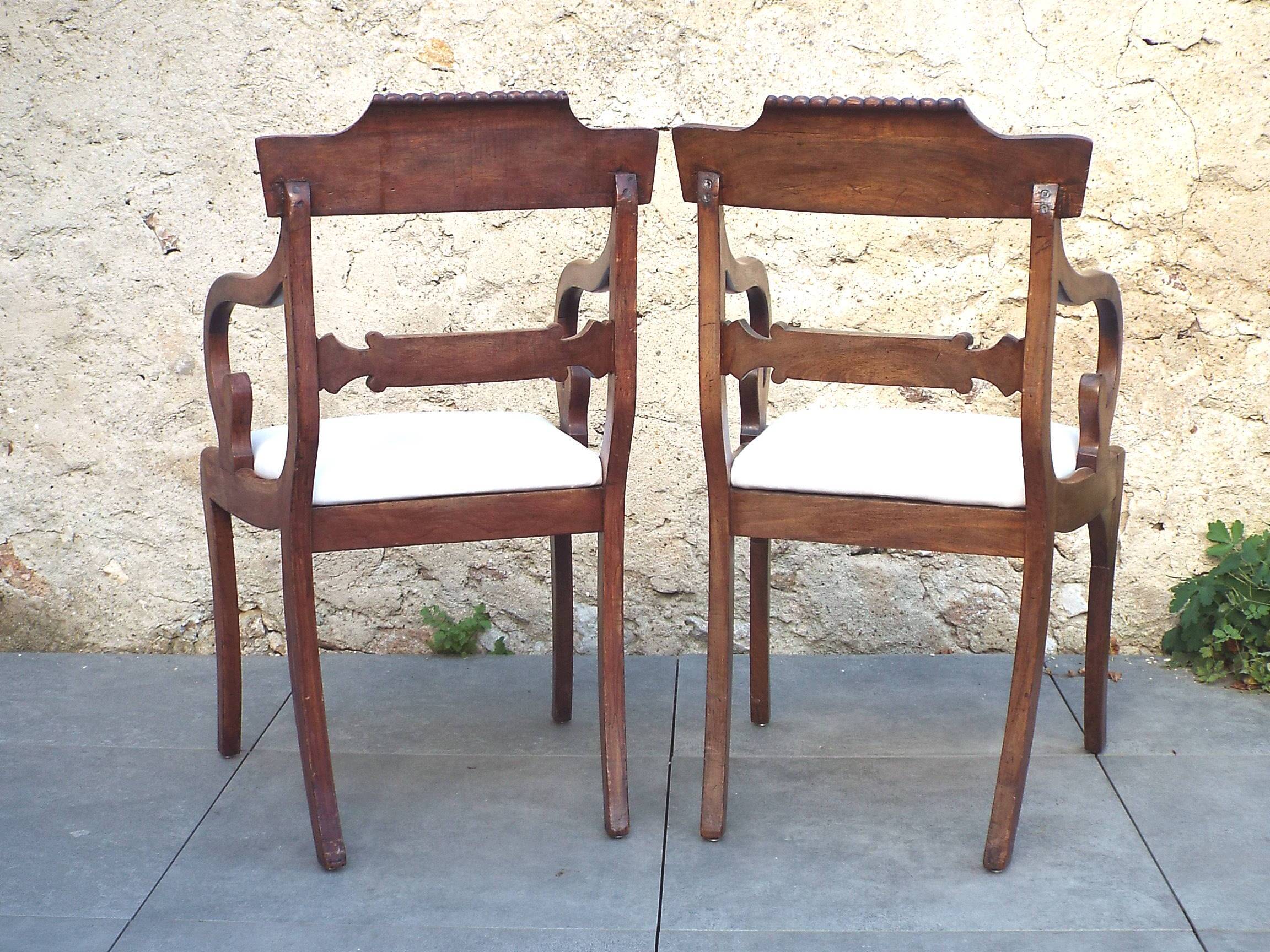 2 regency armchairs