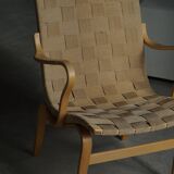 Pair of Swedish armchairs from the mid-century by Bruno Mathsson, model "Eva", 1960s.