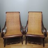 Deux fauteuils coloniaux planteurs
