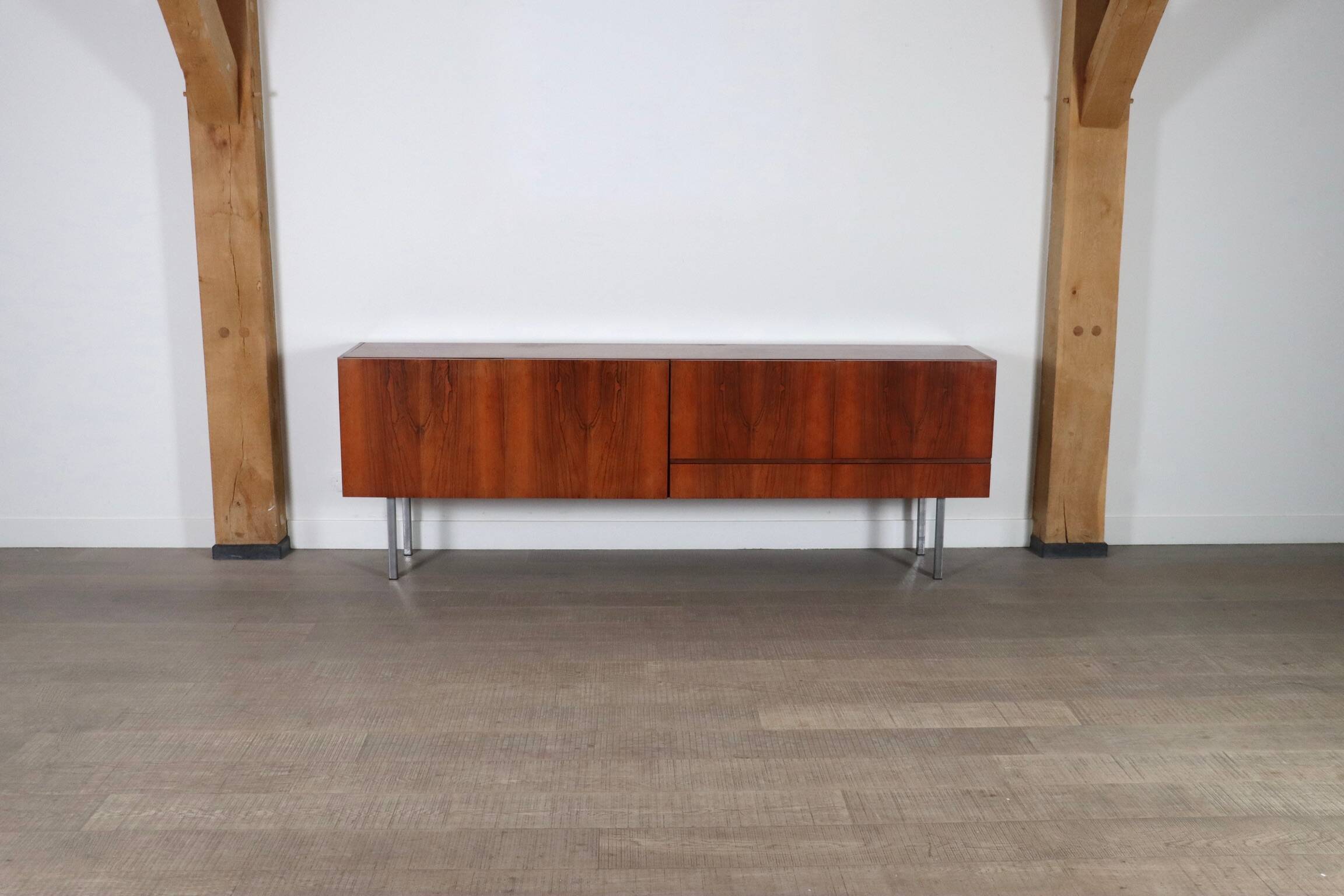 Midcentury Modern Sideboard With Chrome Legs, 1970s
