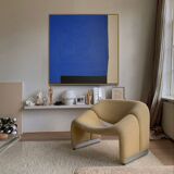 Blue trio original painting on stretched canvas 80x80