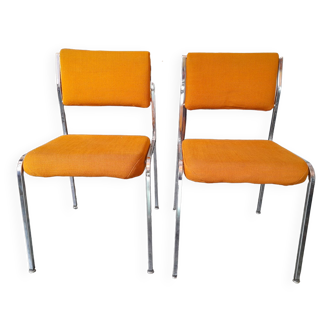 vintage orange chairs