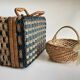 Ensemble de 2 paniers en rotin et corde vintage