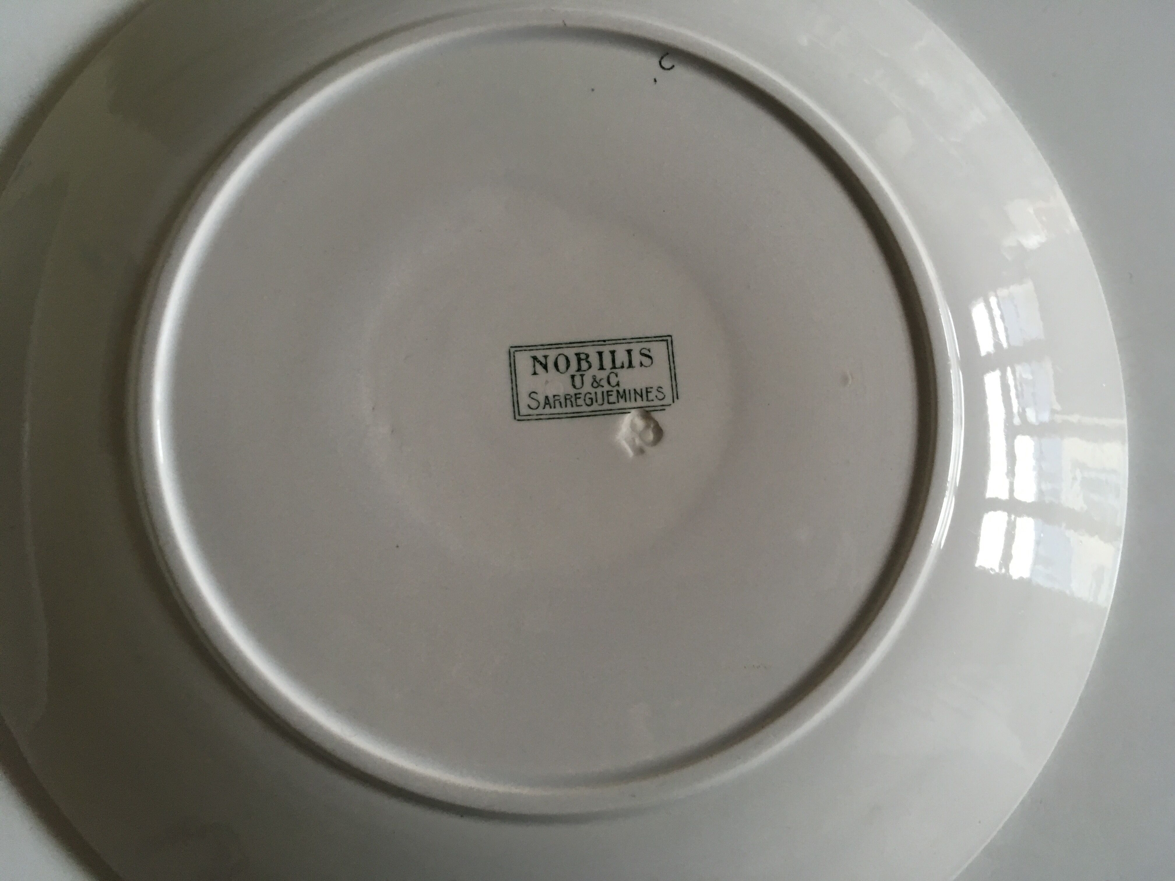Set of 10 plates Sarreguemines 1900 faience U-C Nobilis