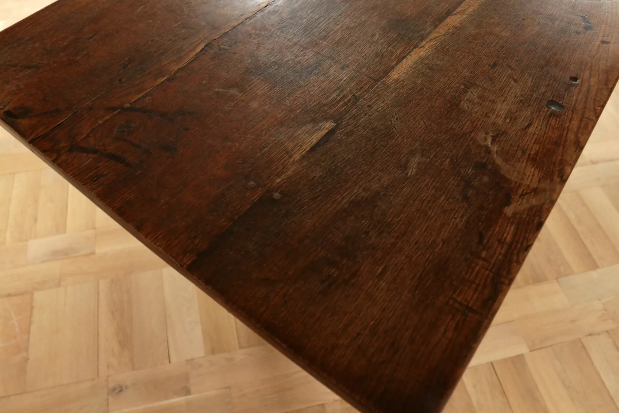 17th-century French oak refectory table / trestle table – 240 cm