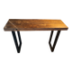Console industrielle bois massif et acier noir