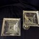 Pair of molded glass candle holders