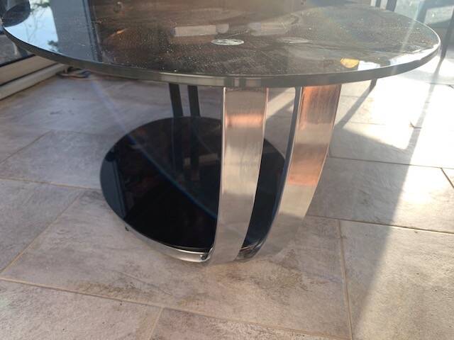 vintage smoked glass coffee table