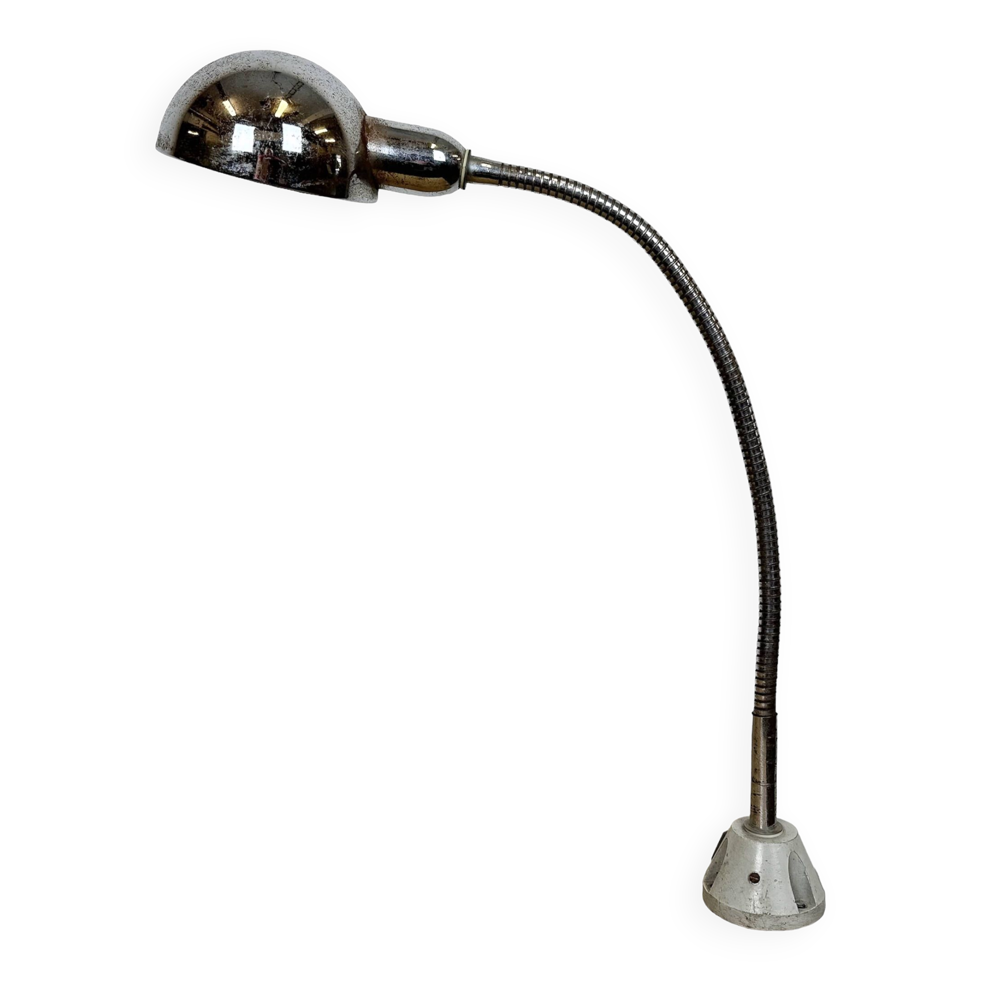 Vintage Chrome Italian Gooseneck Table Lamp, 1960s