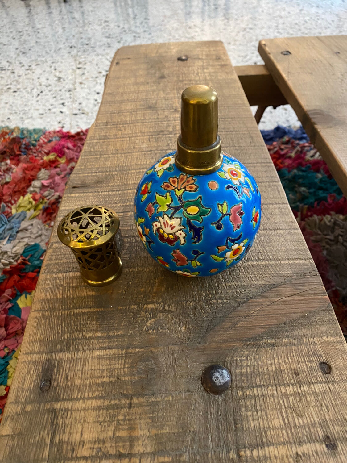 Berger lamp in enamels by Longwy LY Sévigné