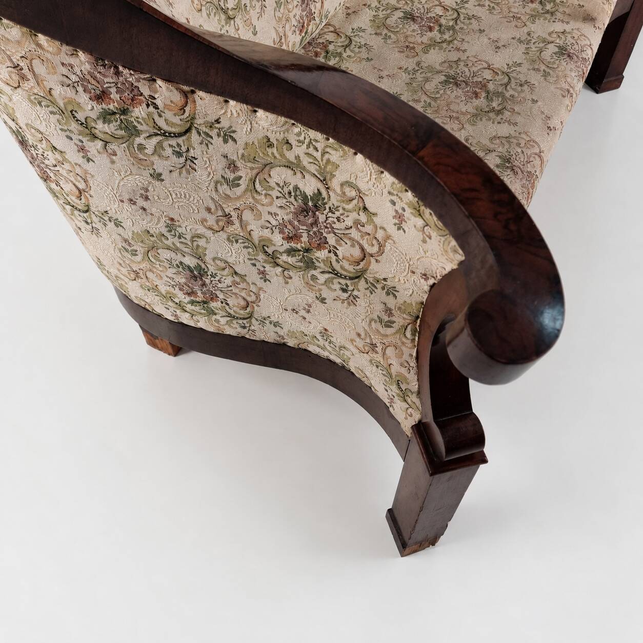 Biedermeier Walnut Veneer Sofa