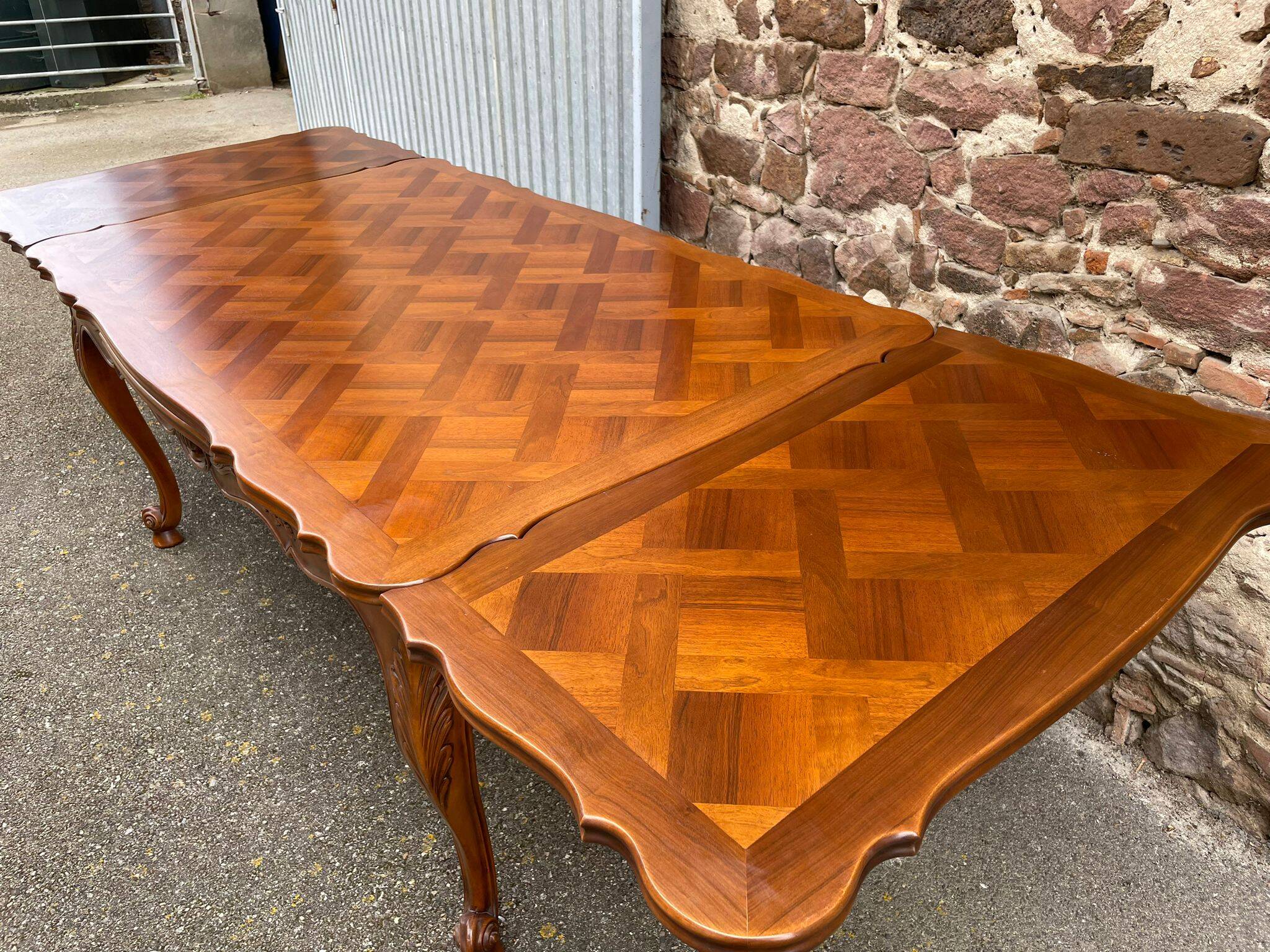 Spectacular French extending table Louis XV style vintage 1980 rococo Provence 260cm