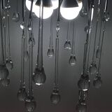 Italian waterfall chandelier with murano drops c1970