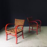 Mediterranean Armchairs, France, 1950s, Set of 2