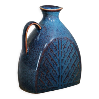 Blue harefur stoneware vase, Rörstrand, Carl Harry Stalhåne, Sweden, 1950´s