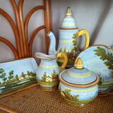 Castelli earthenware service, hand-painted and signed