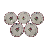 Lot de 5 assiettes creuses anciennes en faïence de gien