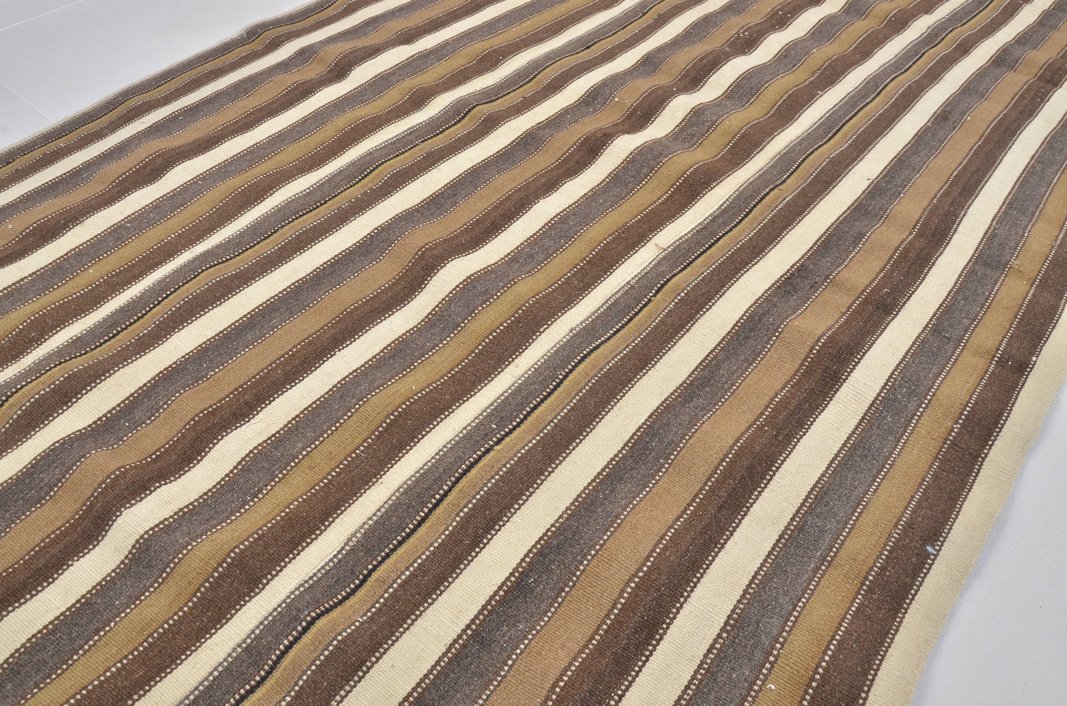 Turkish Neutral Stripe Kilim Rug sku 1655