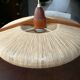 Scandinavian hanging lamp in teak and rope