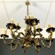 Napoleon III style chandelier in gilded bronze and patinated with putti decorations