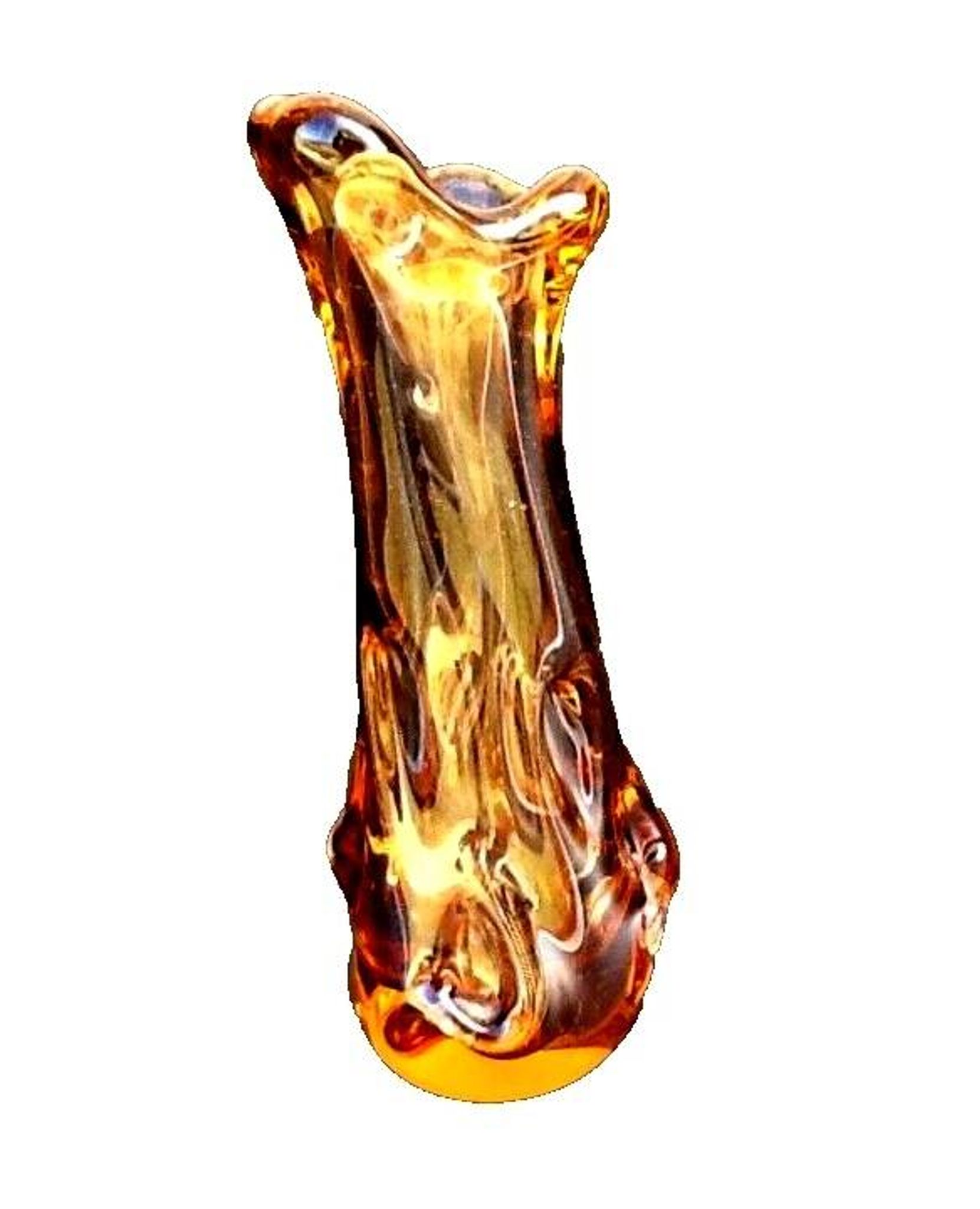 Vase / Soliflore  verre épais coloré rose transparent 1970