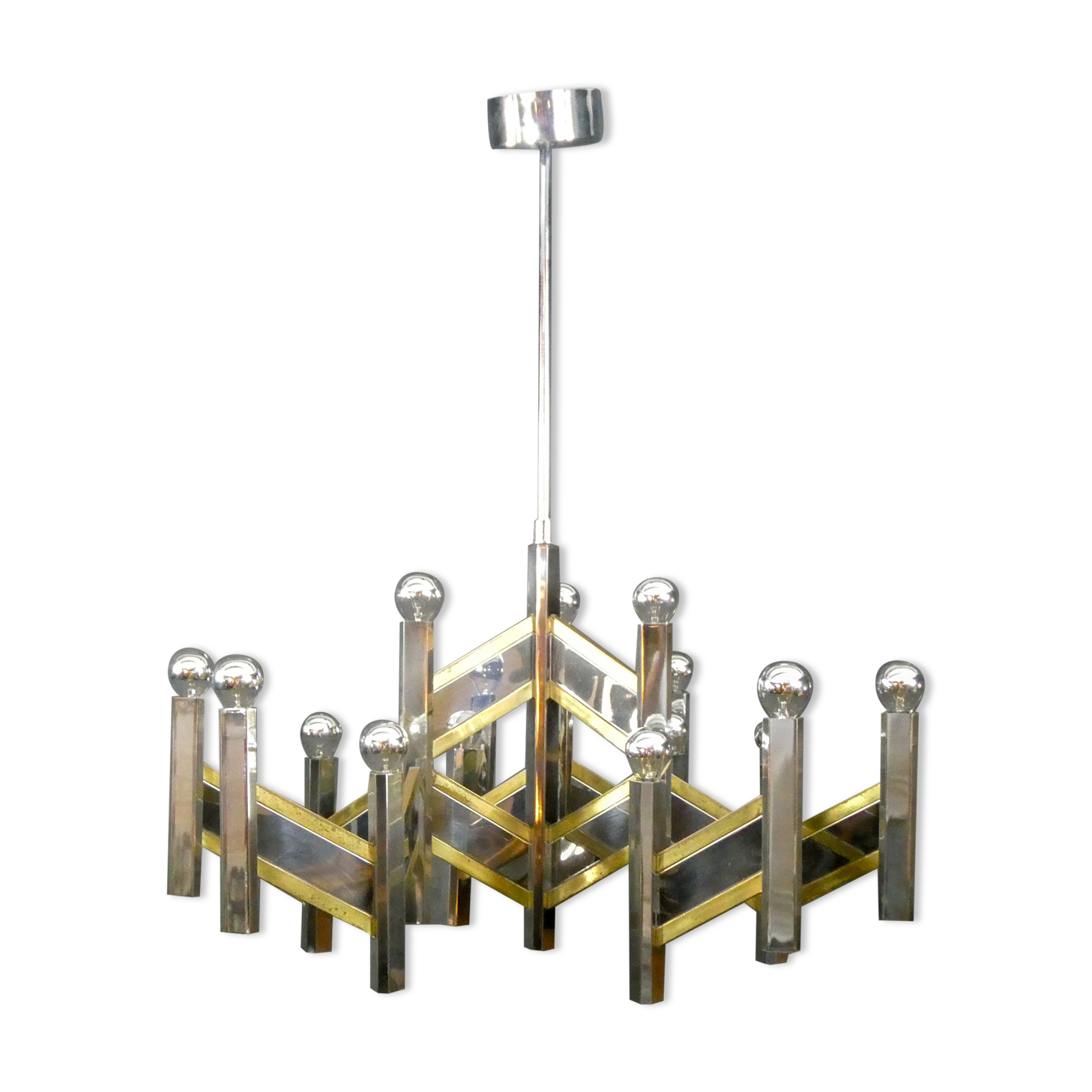 Lustre de chez Sciolari, italie années 1970