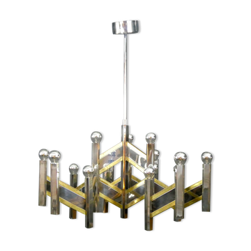 Lustre de chez Sciolari, italie années 1970