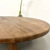Circular oak coffee table, circa 1950