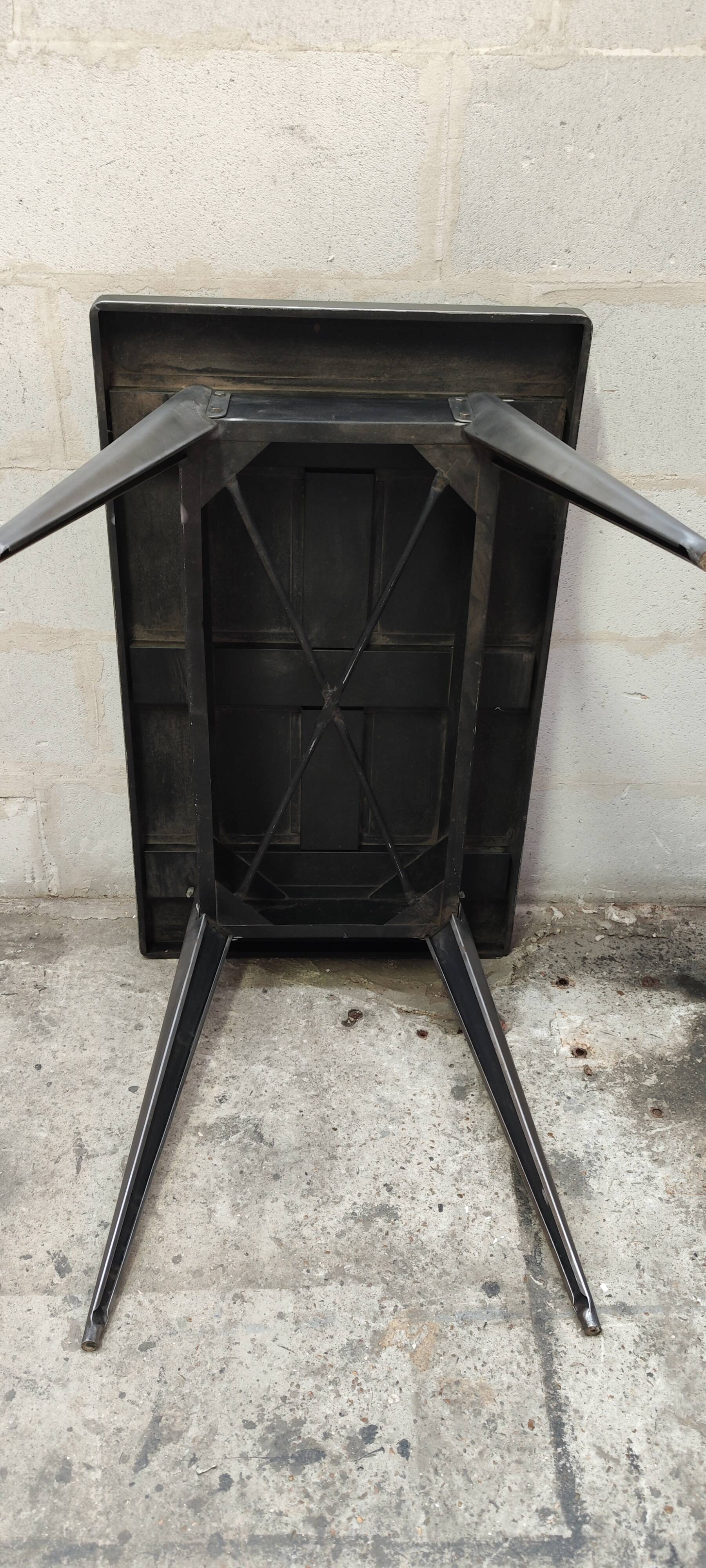 Antique large Tolix A table in brushed metal