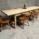 Old fir farm table 1930-1950 vintage country table