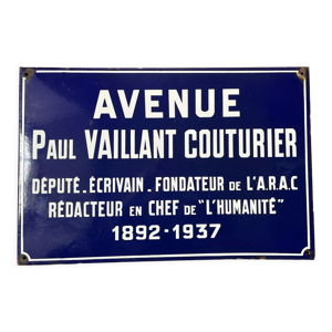 Plaque de rue émaillée ancienne