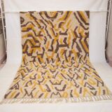 Beniouren Moroccan Rug Hand Woven Abstract Berber Design, 100% Wool
