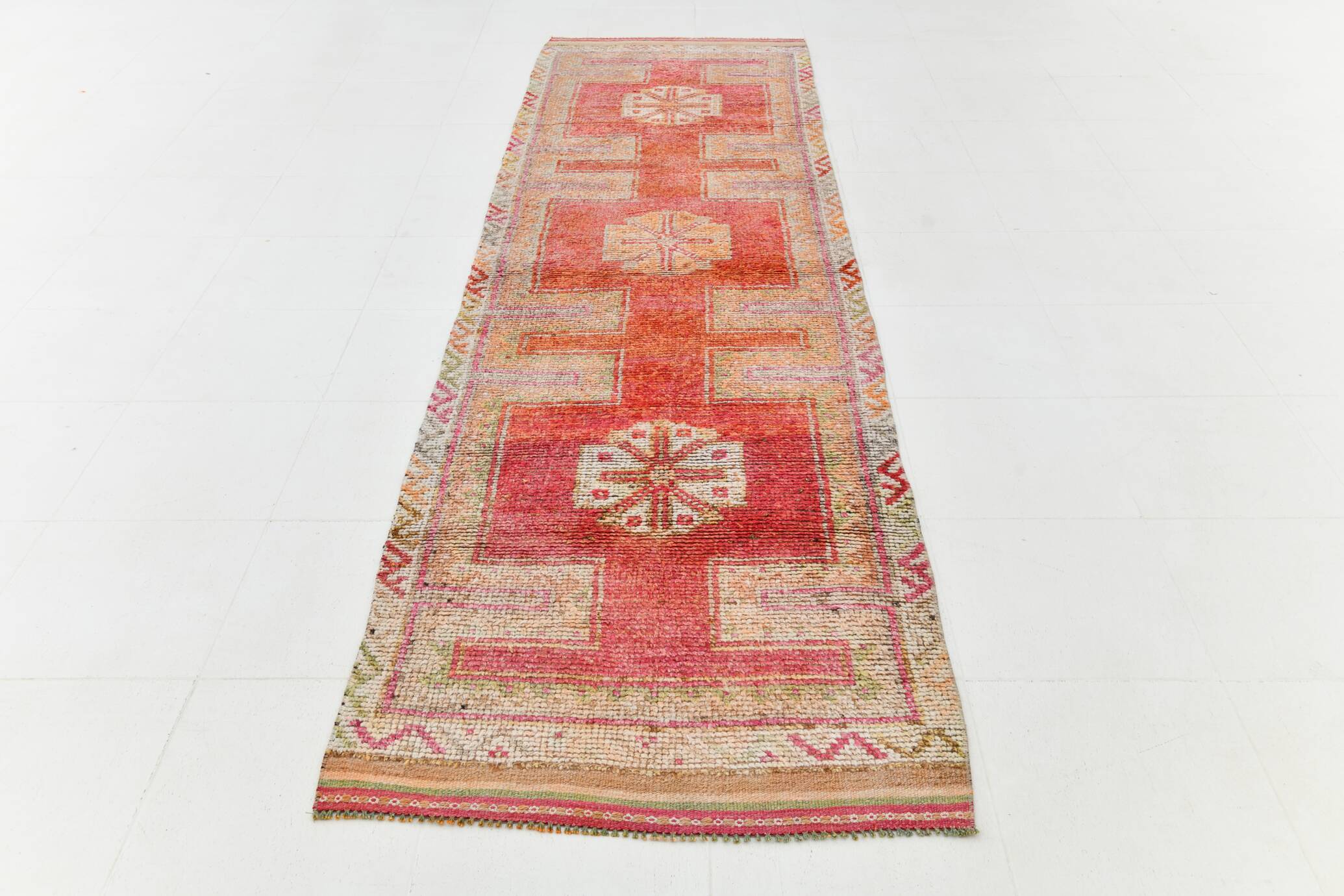 Turkish Vintage Runner Rug, 97x353 Cm