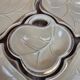 Vintage aperitif service 5 leaf bowls – Poët Laval art ceramics – gilding