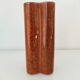 Quadrilobe red ceramic vase