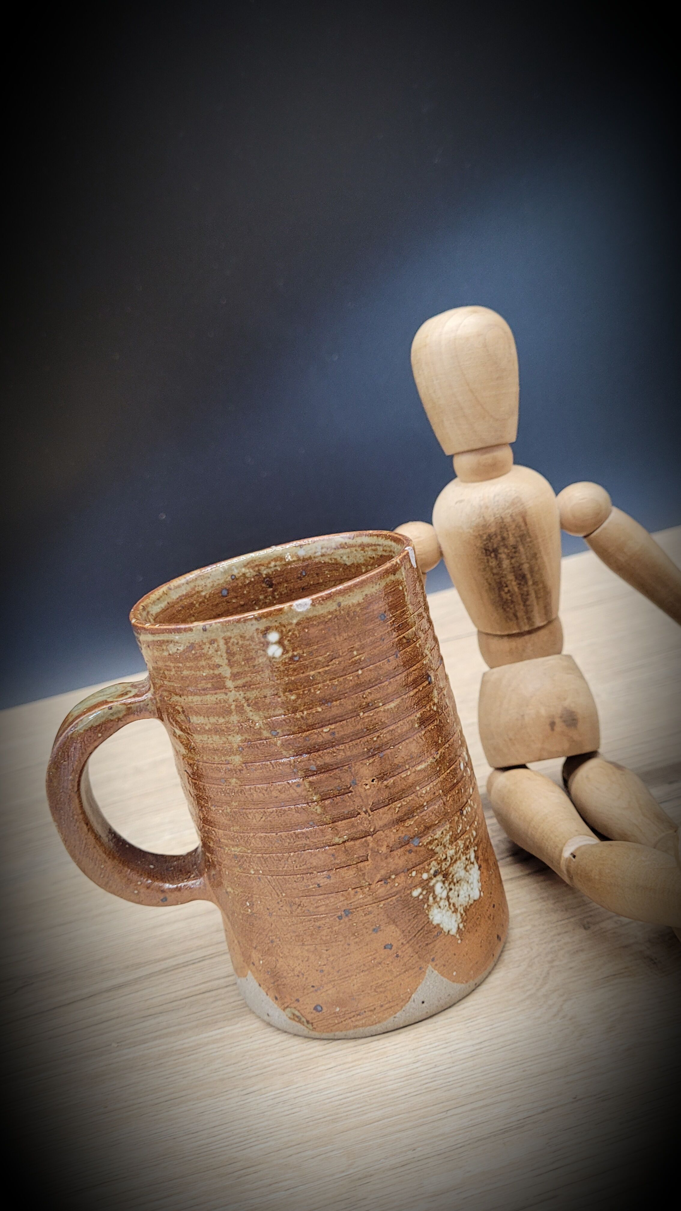 Duo of stoneware cups