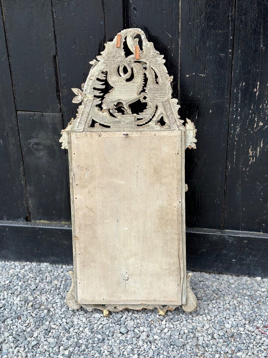 Miroir en bois sculpté doré et polychromé Venise vers 1880 40x81cm