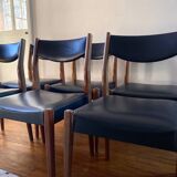 Set of six Scandinavian chairs in vintage teak 1960
